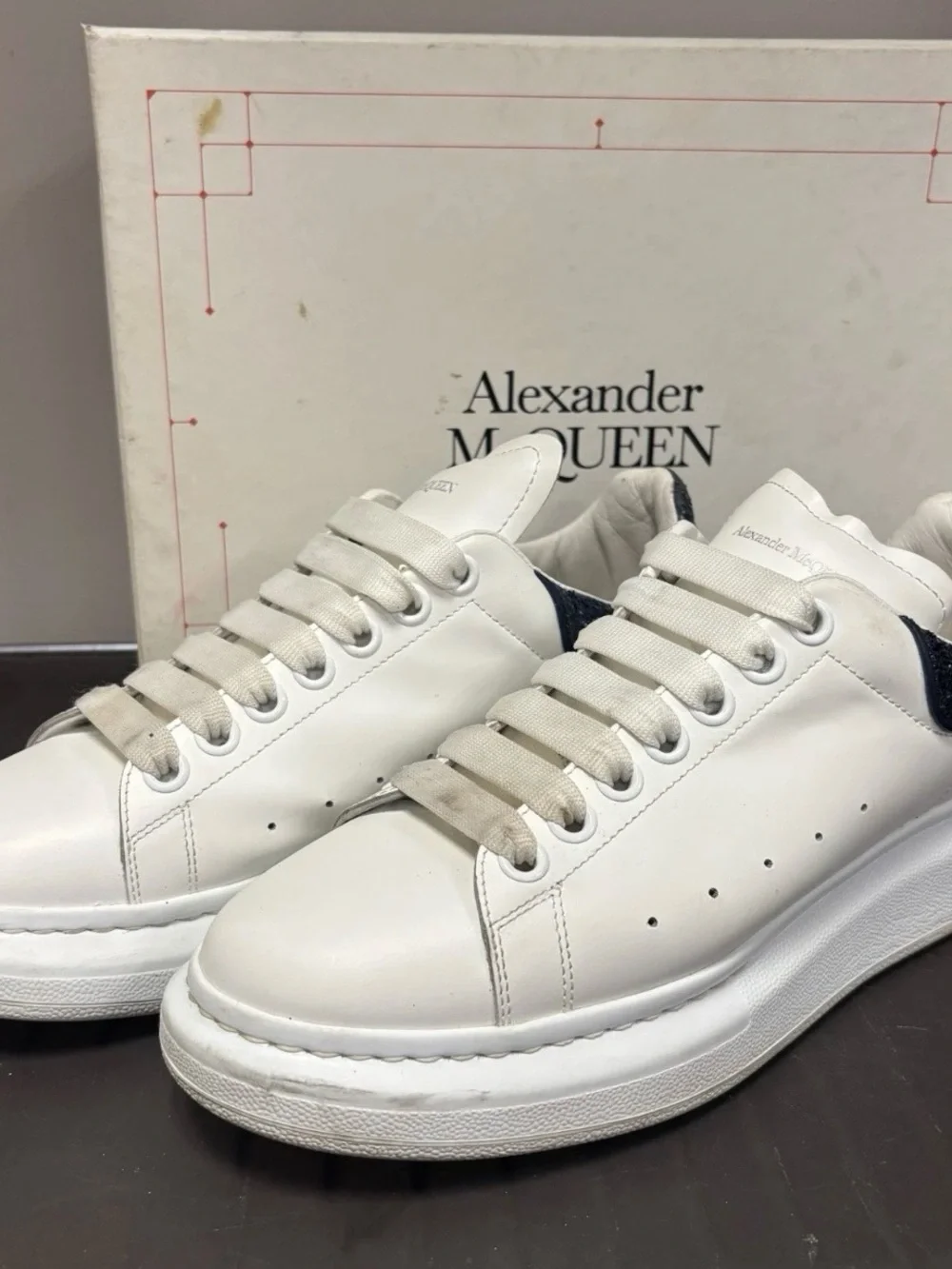 alexander mcqueen sneakers navy glitter sz 40